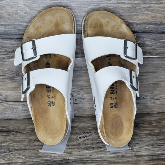 Birkenstock White Arizona Slide Sandal - Women's EU 40 Used Good Condition. - Picture 3 of 6